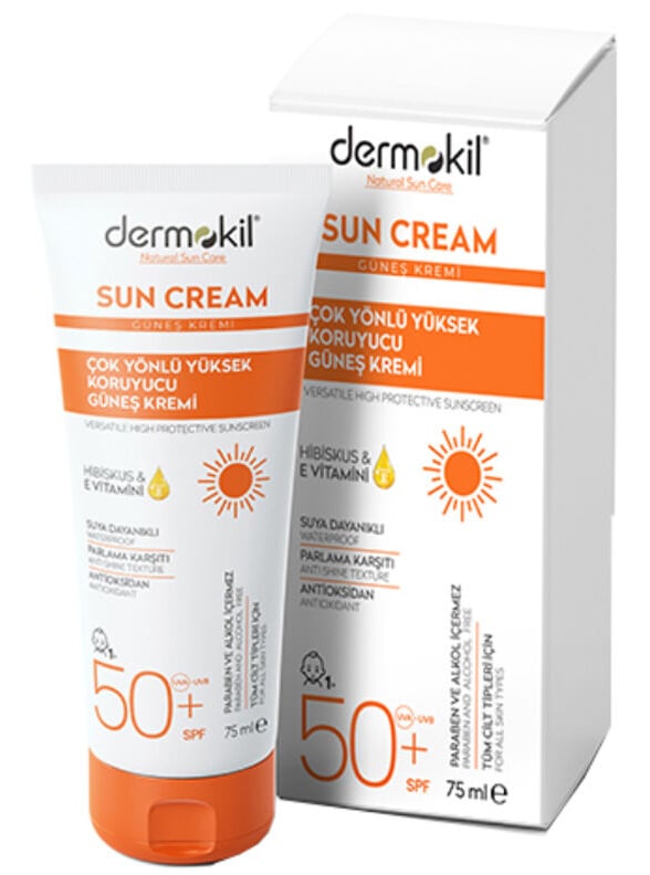 Dermokil Sun Cream Çok Yönlü Yüksek Koruyucu Güneş Kremi SPF50 75 ml