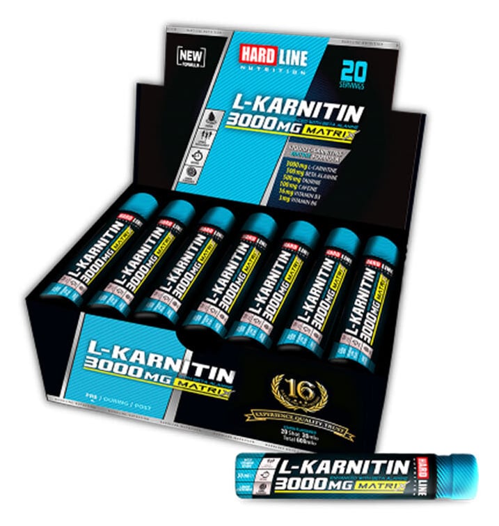 Hardline L-Karnitin Matrix Şeftali 3000 mg 20 Ampül