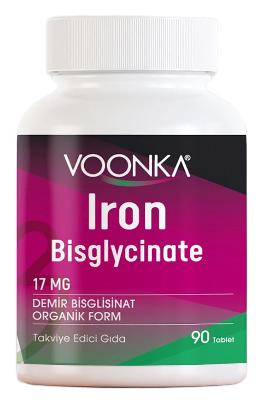 Voonka Iron Bisglycinate Demir 90 Kapsül Demir İçeren Gıda Takviyesi