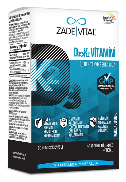 Zade Vital D3 K2 Vitamini 30 Kapsül